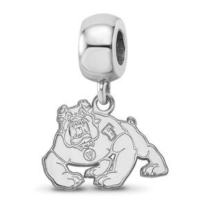 Sterling Silver California State U Fresno Small Dangle Bead Charm